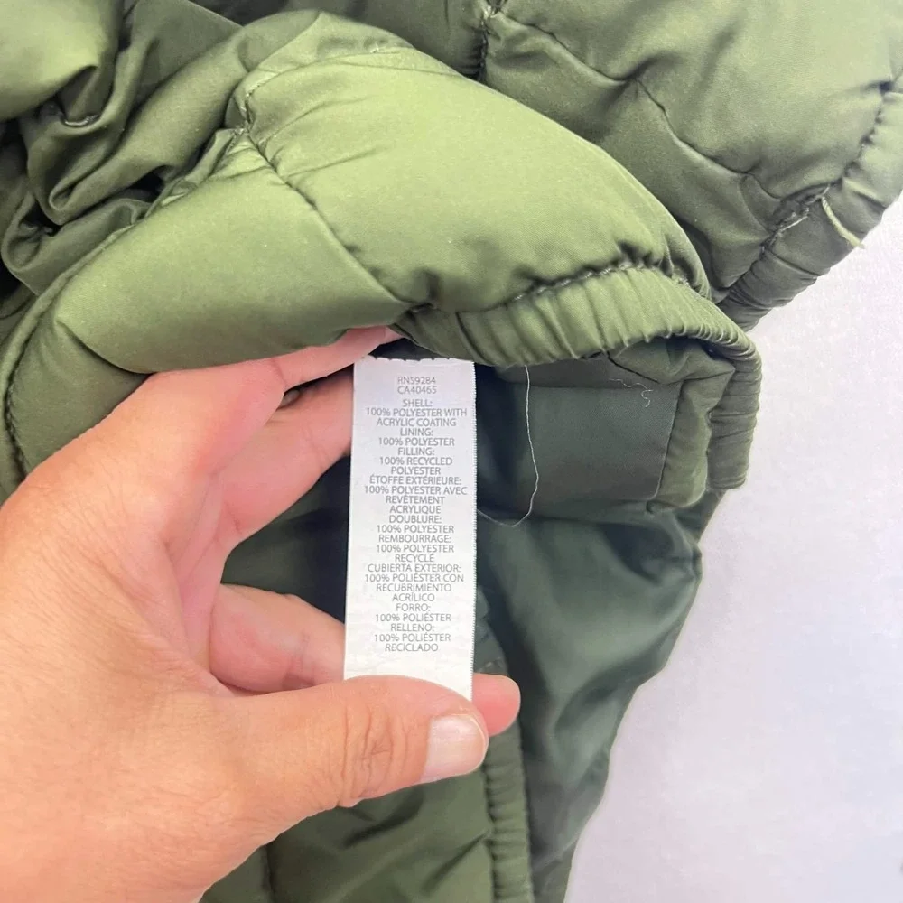 GUC The Childrens Place Boys Green Hooded Quilted Full Zip Puffer Jacket Coat 5T